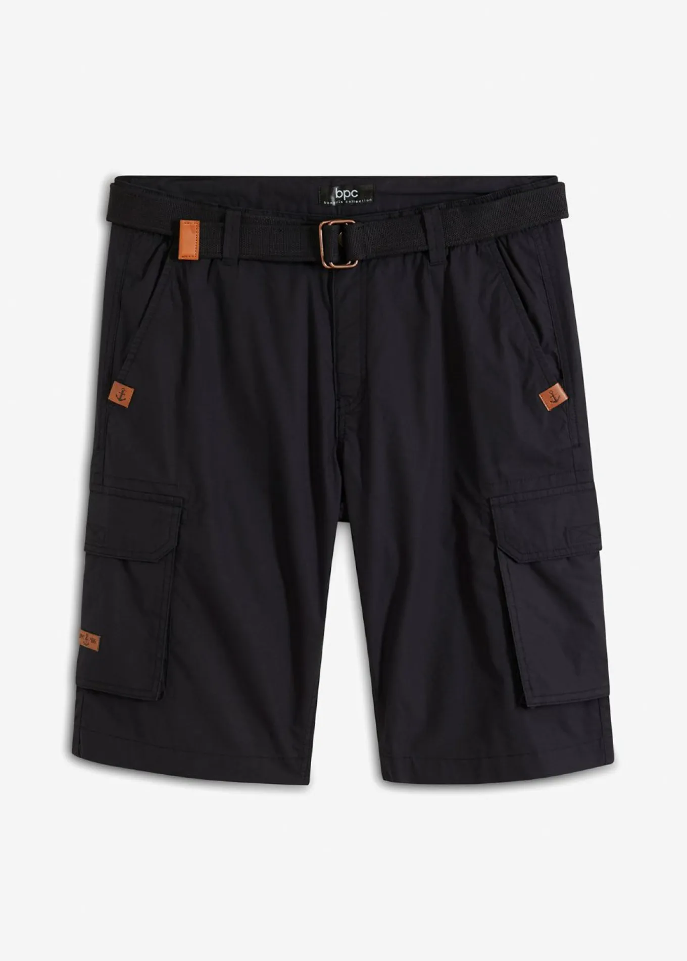 Bermuda cargo con cintura y cinturón cómodos, regular fit