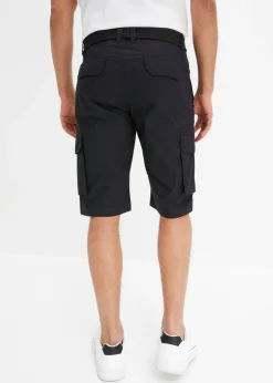 Bermuda cargo con cintura y cinturón cómodos, regular fit