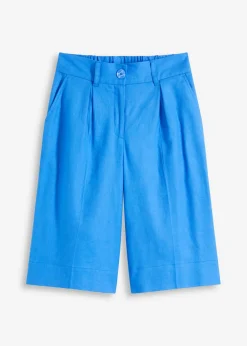 Bermudas anchas de mezcla de lino vaporoso
