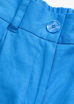 Bermudas anchas de mezcla de lino vaporoso