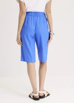 Bermudas anchas de mezcla de lino vaporoso