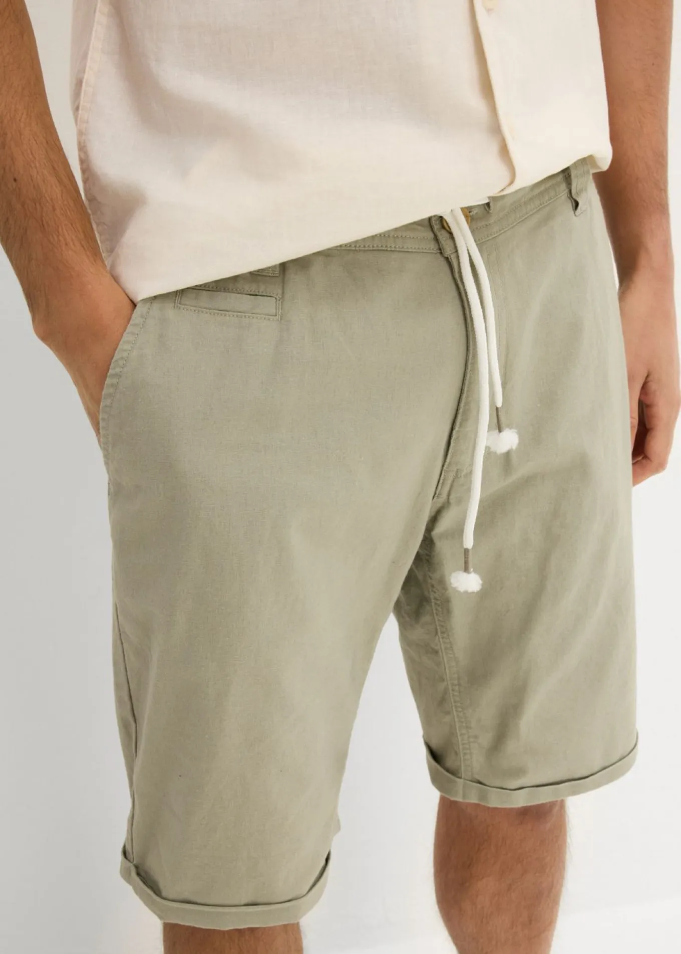 Bermudas con lino y corte regular