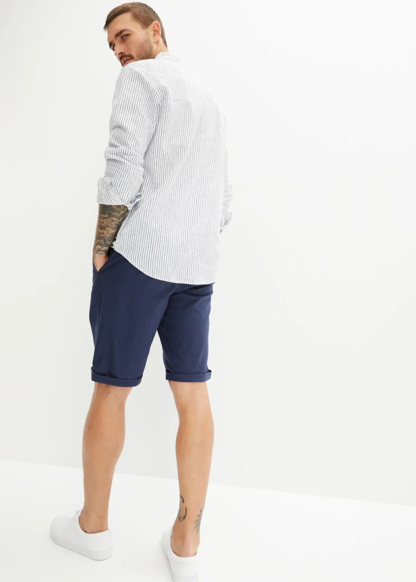 Bermudas con lino y corte regular