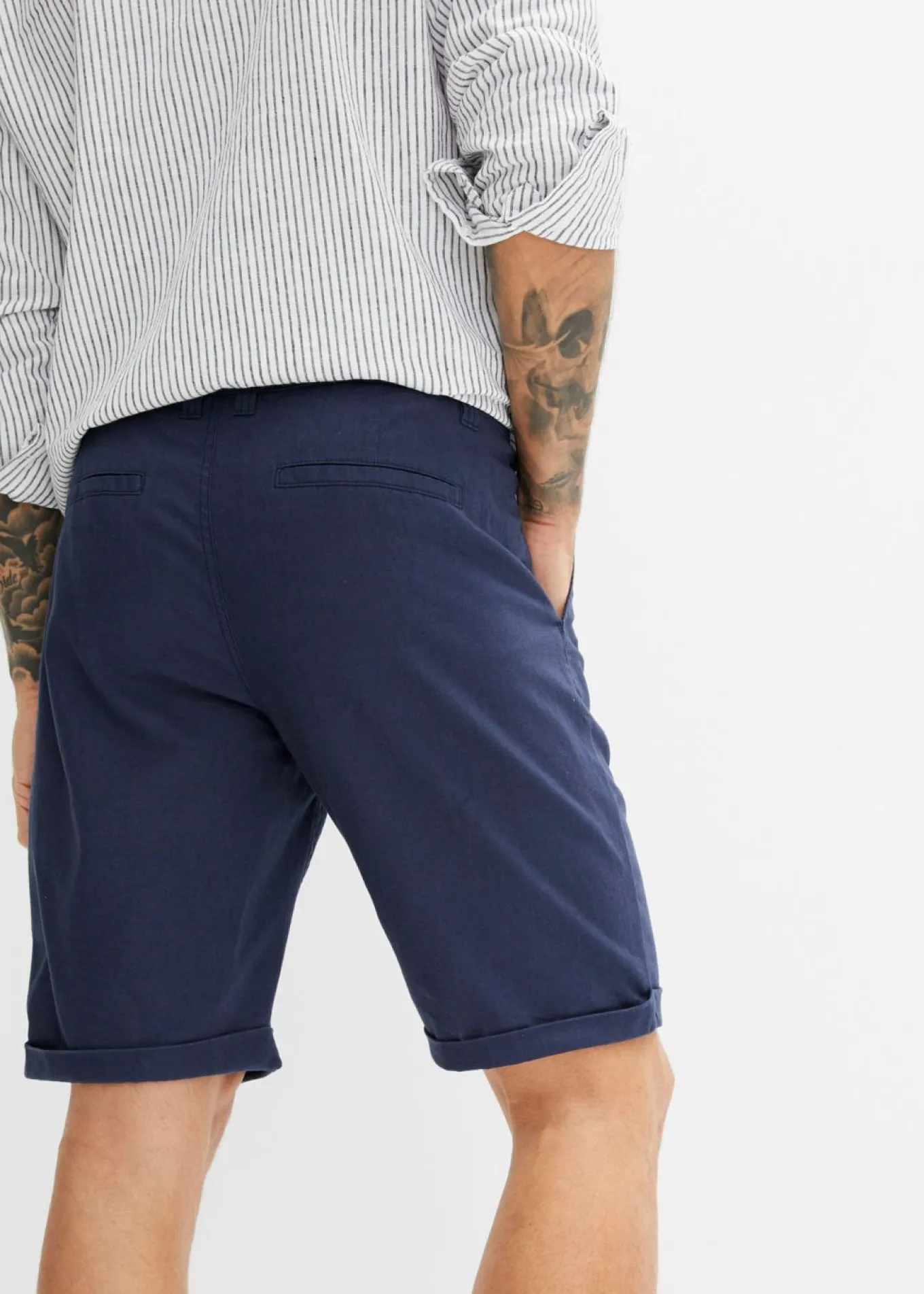 Bermudas con lino y corte regular