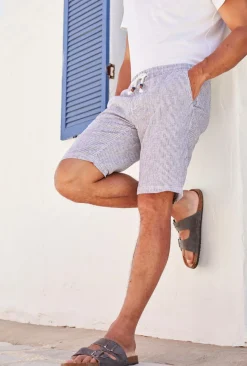 Bermudas con lino y corte regular