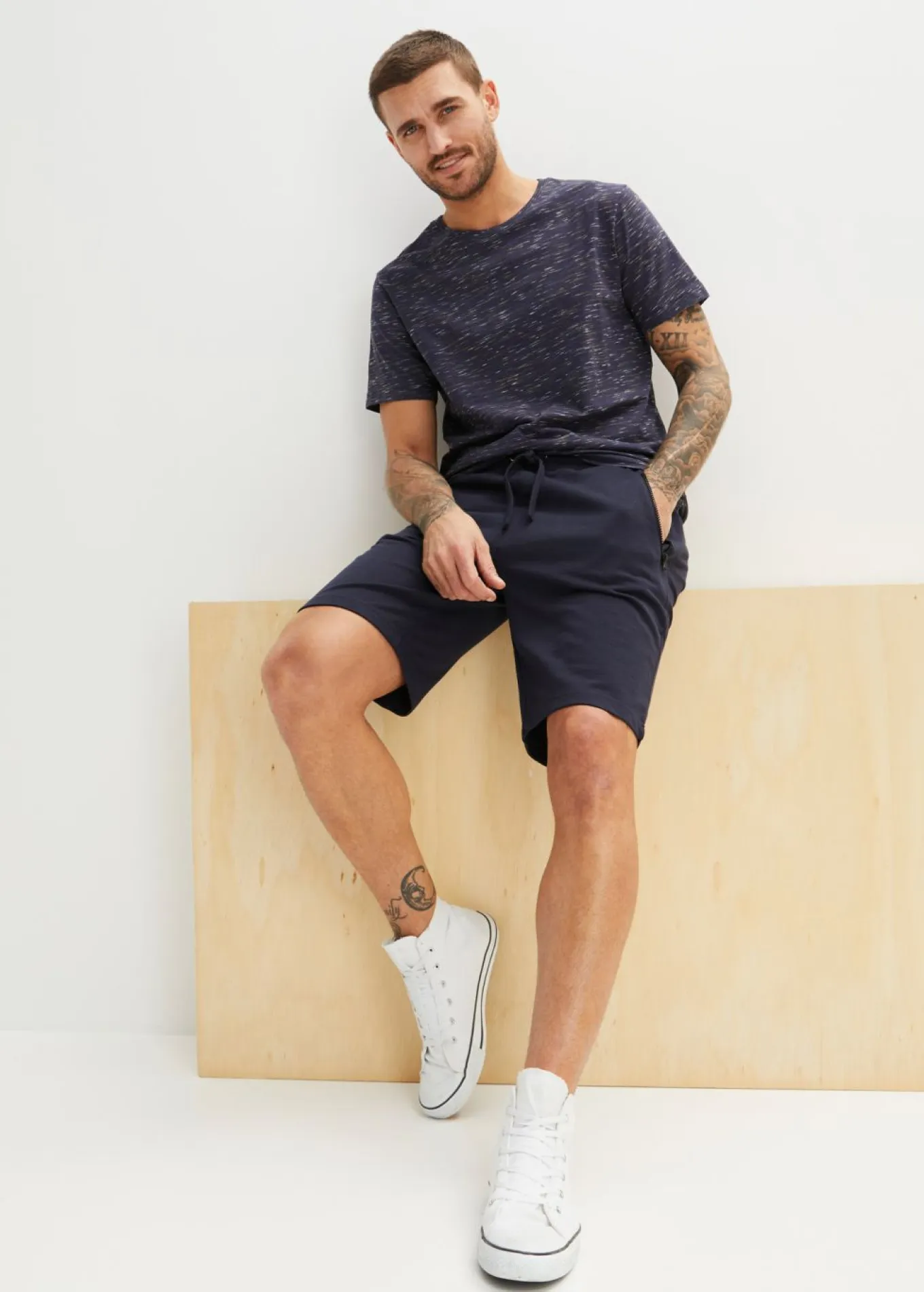 Bermudas de chándal con prácticos bolsillos con cremallera