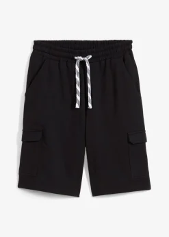 Bermudas de chándal de algodón orgánico puro con bolsillos tipo cargo