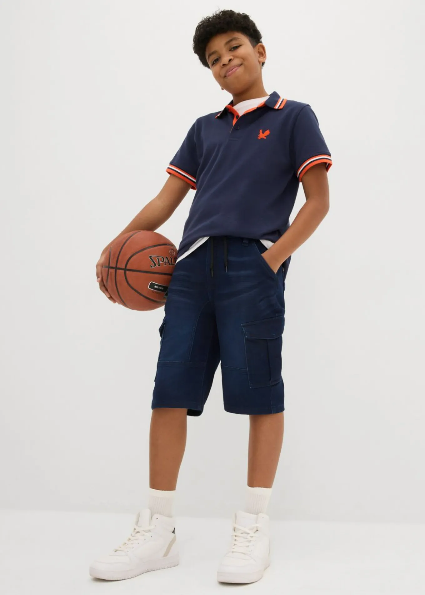 Bermudas de chándal estilo vaquero, regular fit