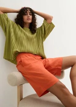 Bermudas de mezcla de lino y viscosa