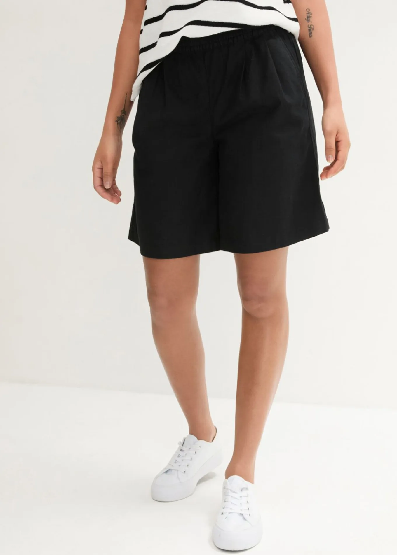 Bermudas de mezcla de lino y algodón