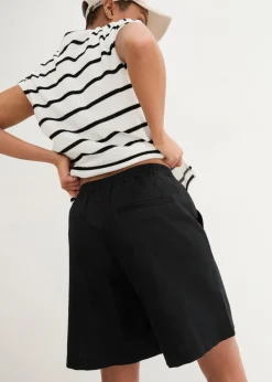 Bermudas de mezcla de lino y algodón