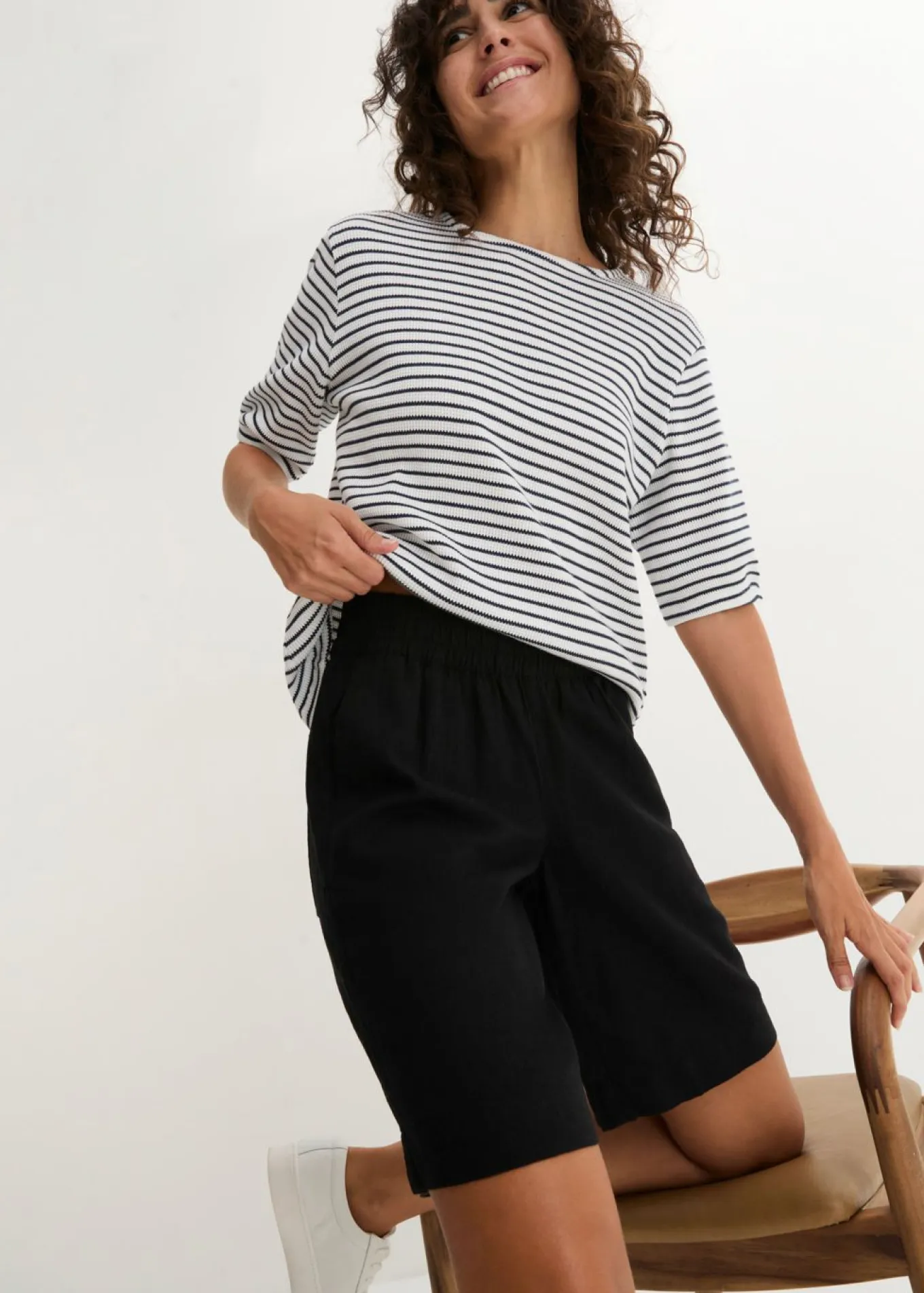 Bermudas de mezcla de lino y viscosa