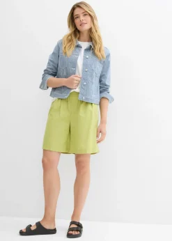 Bermudas de mezcla de lino y algodón