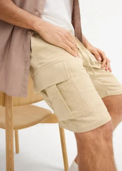 Bermudas de muselina ligera con corte regular