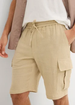 Bermudas de muselina ligera con corte regular