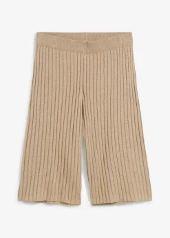 Bermudas de punto de mezcla de viscosa con talle alto