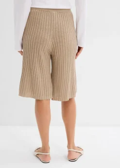 Bermudas de punto de mezcla de viscosa con talle alto
