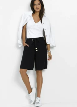 Bermudas de viscosa con cinturón