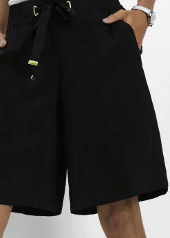 Bermudas de viscosa con cinturón