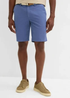 Bermudas elásticas con cinturón y corte regular