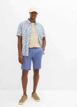 Bermudas elásticas con cinturón y corte regular