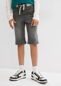 Bermudas elásticas vaqueras sin cierre con corte regular