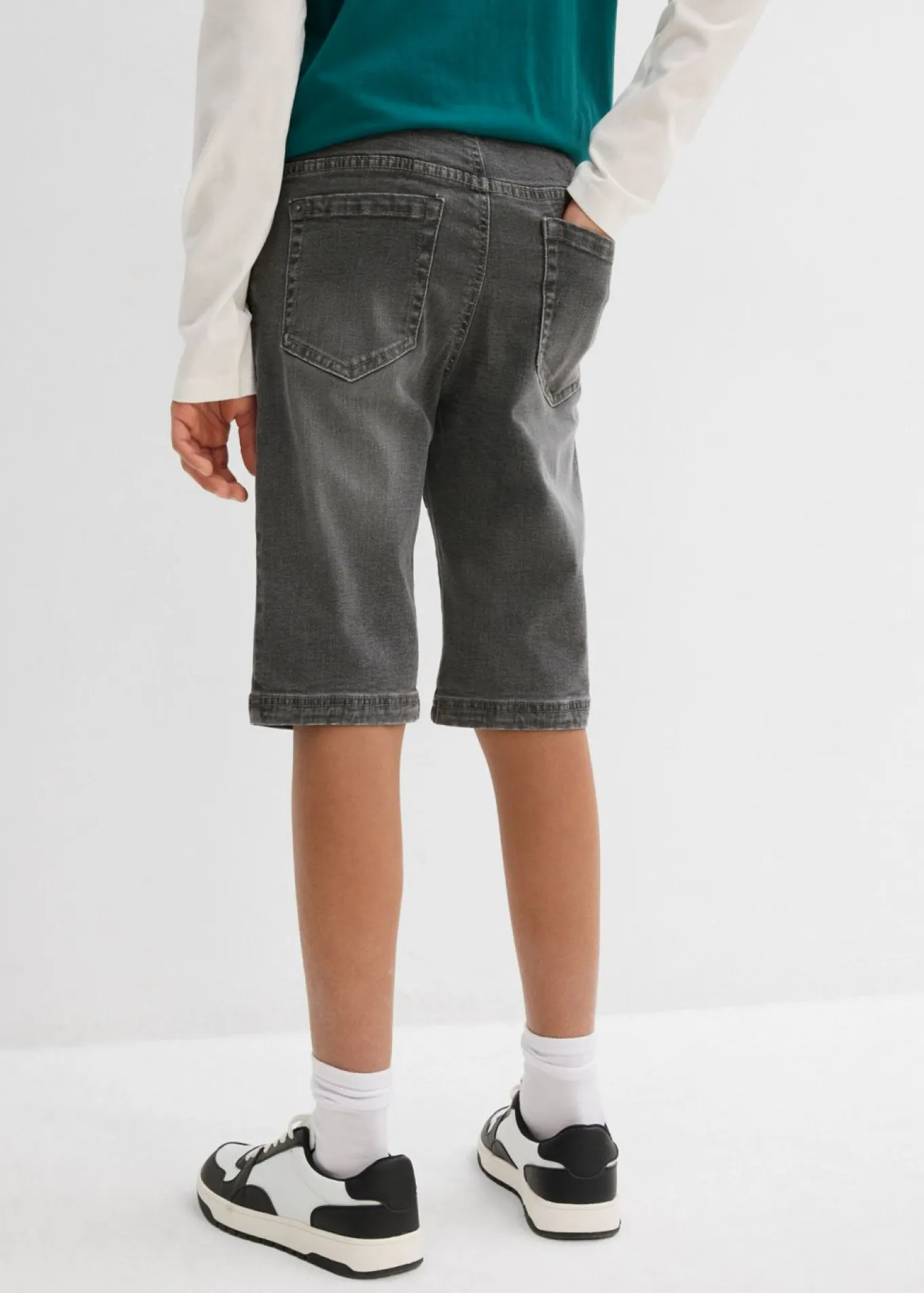 Bermudas elásticas vaqueras sin cierre con corte regular