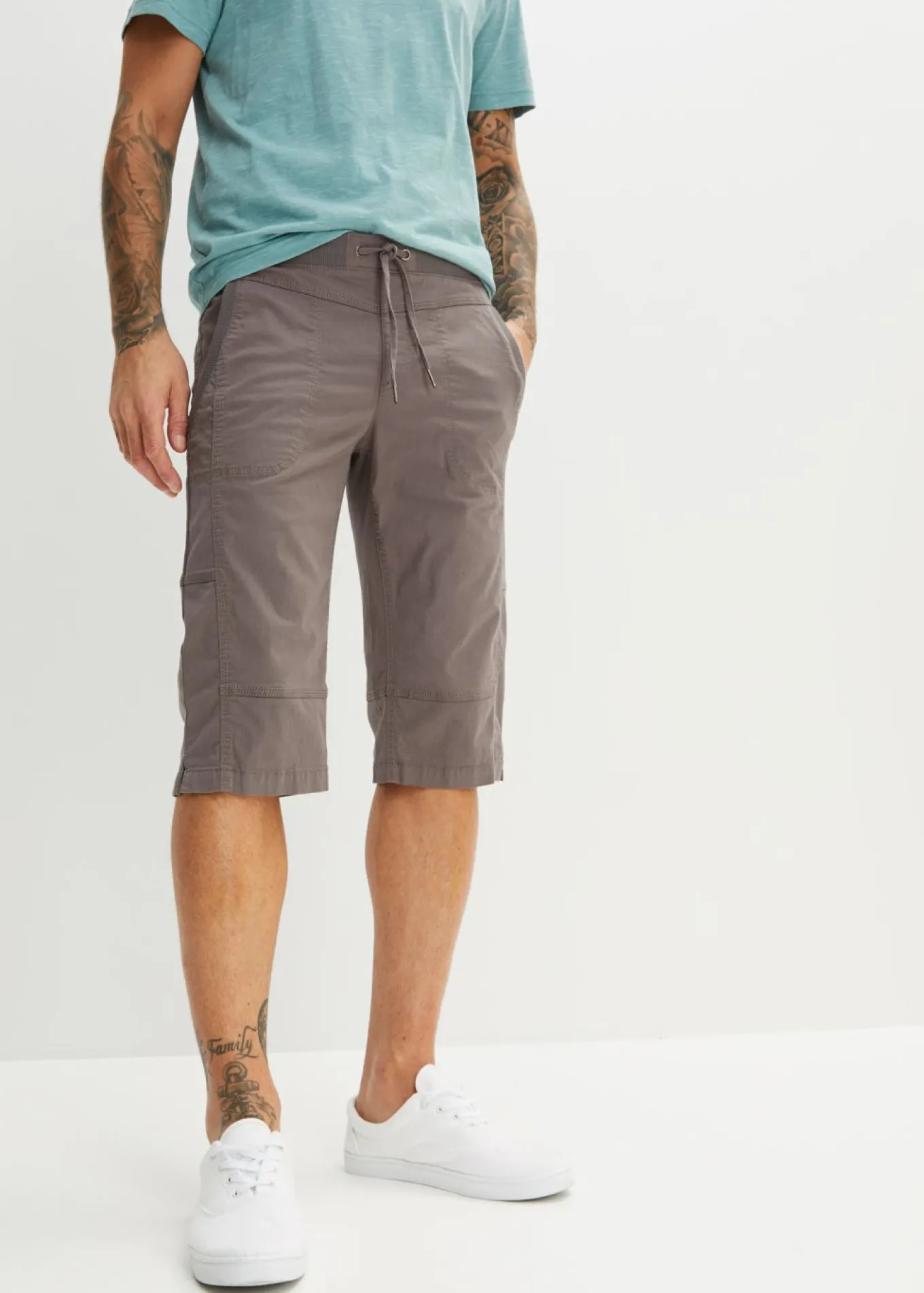 Bermudas largas con cintura elástica y regular fit