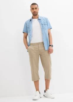 Bermudas largas de algodón puro con corte regular