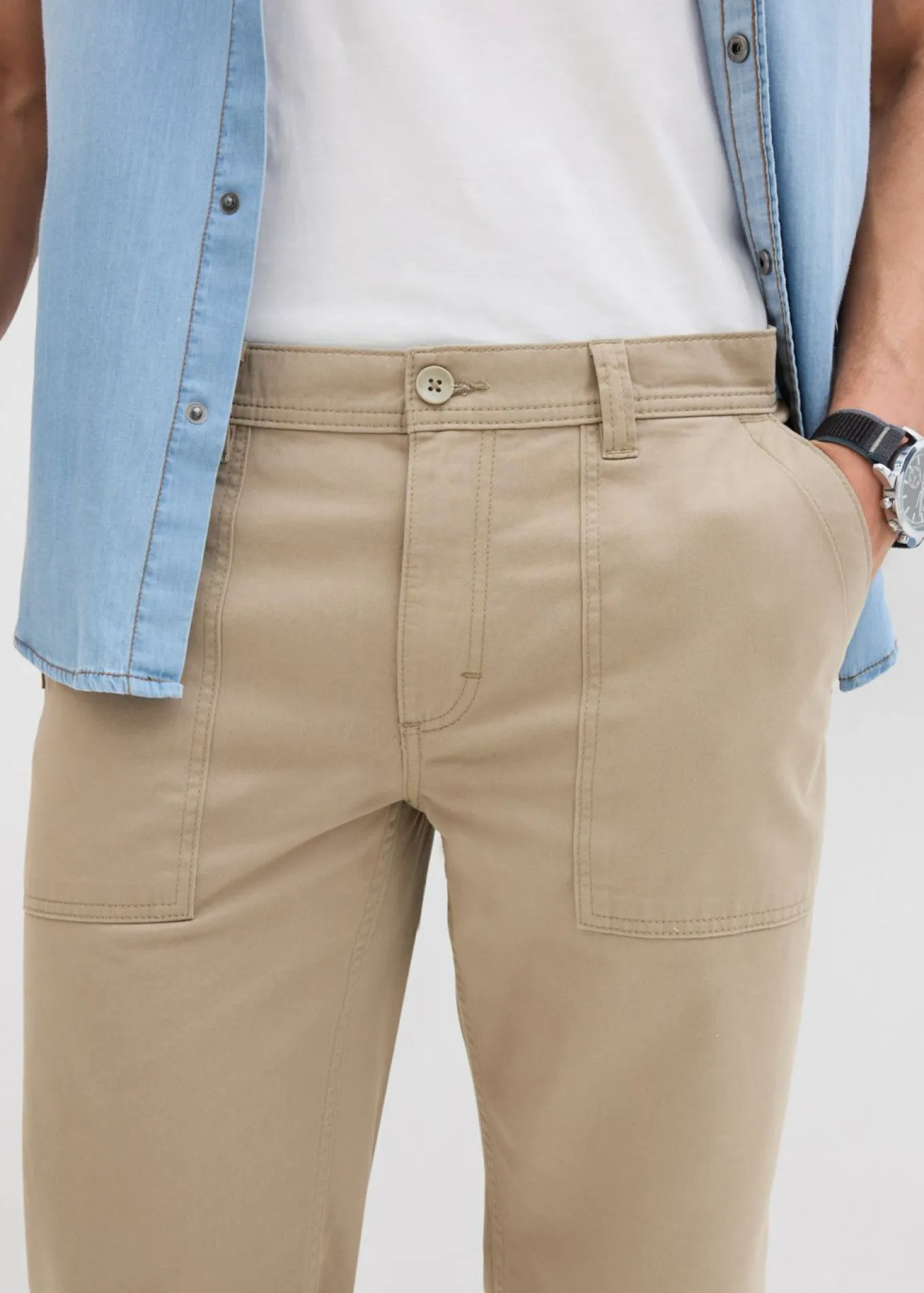 Bermudas largas de algodón puro con corte regular