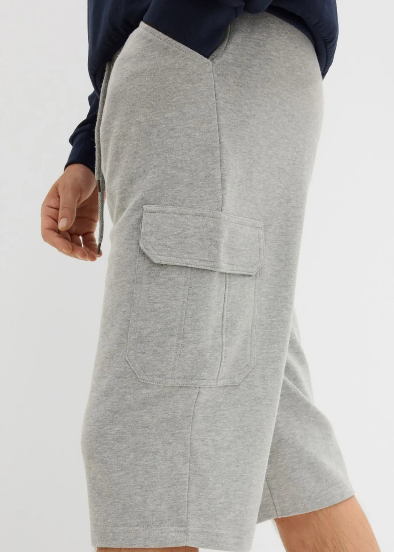 Bermudas largas de chándal, estilo cargo, de algodón puro, regular fit