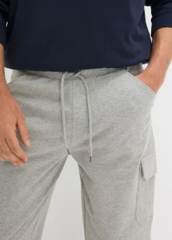 Bermudas largas de chándal, estilo cargo, de algodón puro, regular fit