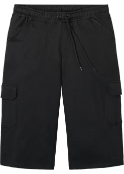 Bermudas largas de chándal, estilo cargo, de algodón puro, regular fit