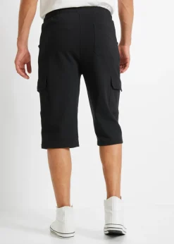 Bermudas largas de chándal, estilo cargo, de algodón puro, regular fit
