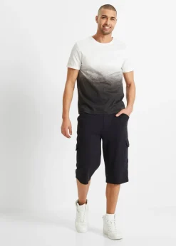 Bermudas largas de chándal, estilo cargo, de algodón puro, regular fit