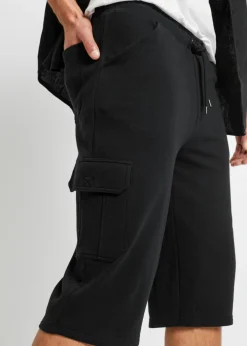 Bermudas largas de chándal, estilo cargo, de algodón puro, regular fit