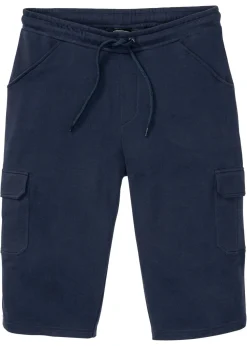 Bermudas largas de chándal, estilo cargo, de algodón puro, regular fit