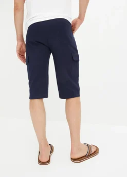 Bermudas largas de chándal, estilo cargo, de algodón puro, regular fit