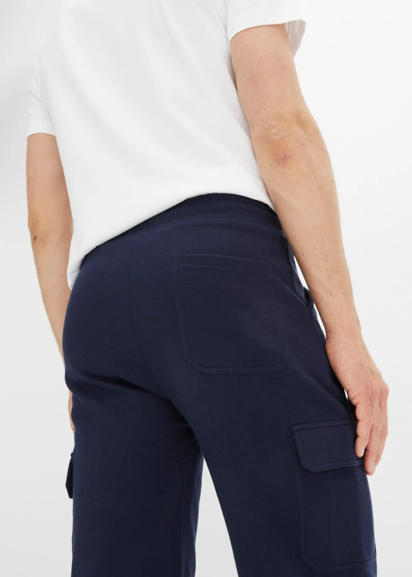 Bermudas largas de chándal, estilo cargo, de algodón puro, regular fit