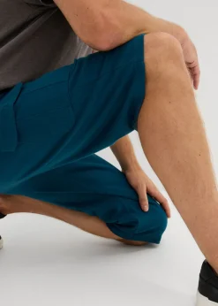 Bermudas largas de chándal, estilo cargo, de algodón puro, regular fit