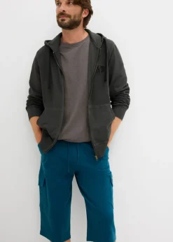 Bermudas largas de chándal, estilo cargo, de algodón puro, regular fit