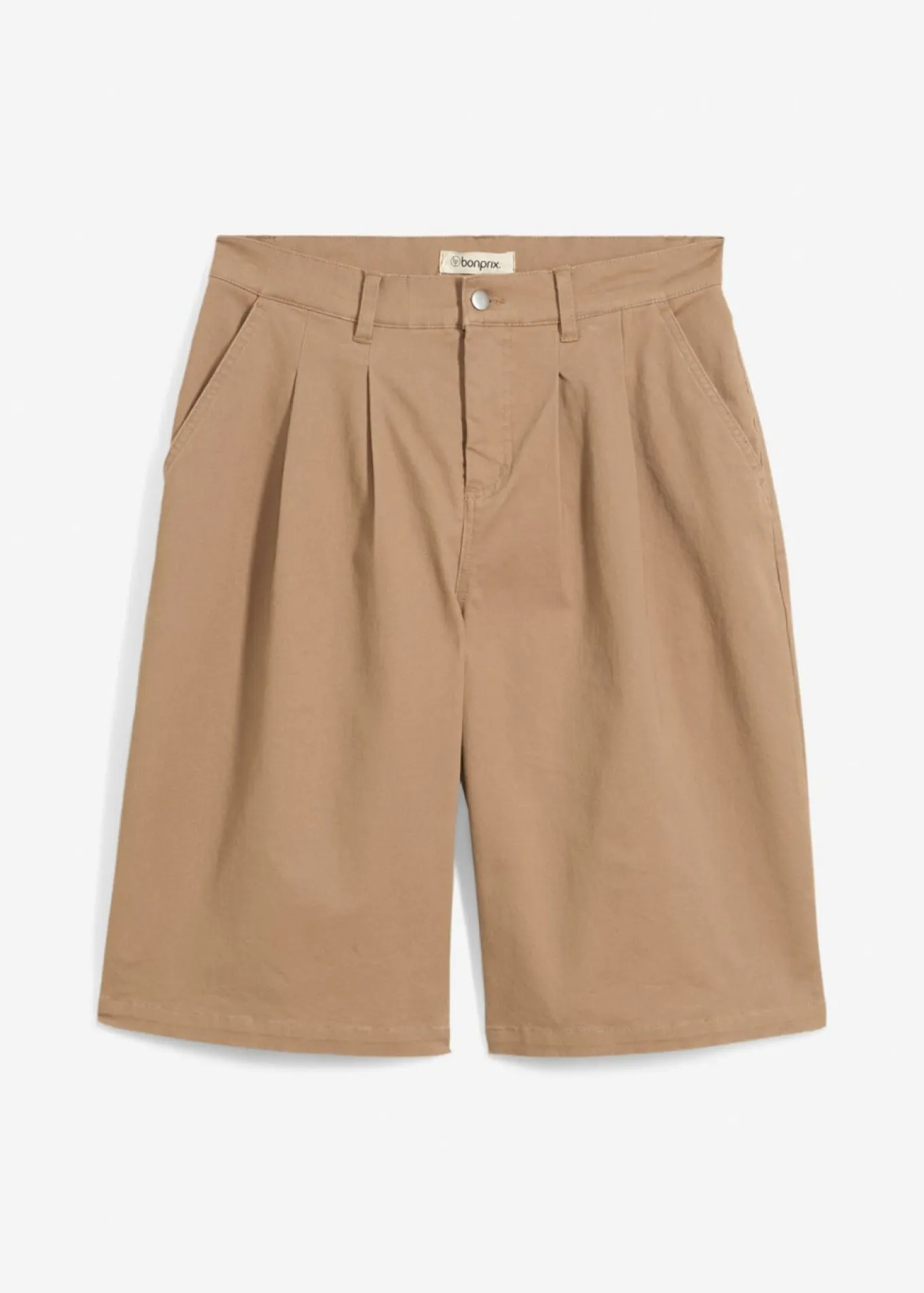Bermudas largas de mezcla de algodón elástico
