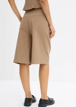 Bermudas largas de mezcla de algodón elástico