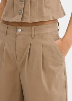 Bermudas largas de mezcla de algodón elástico