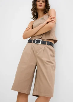 Bermudas largas de mezcla de algodón elástico
