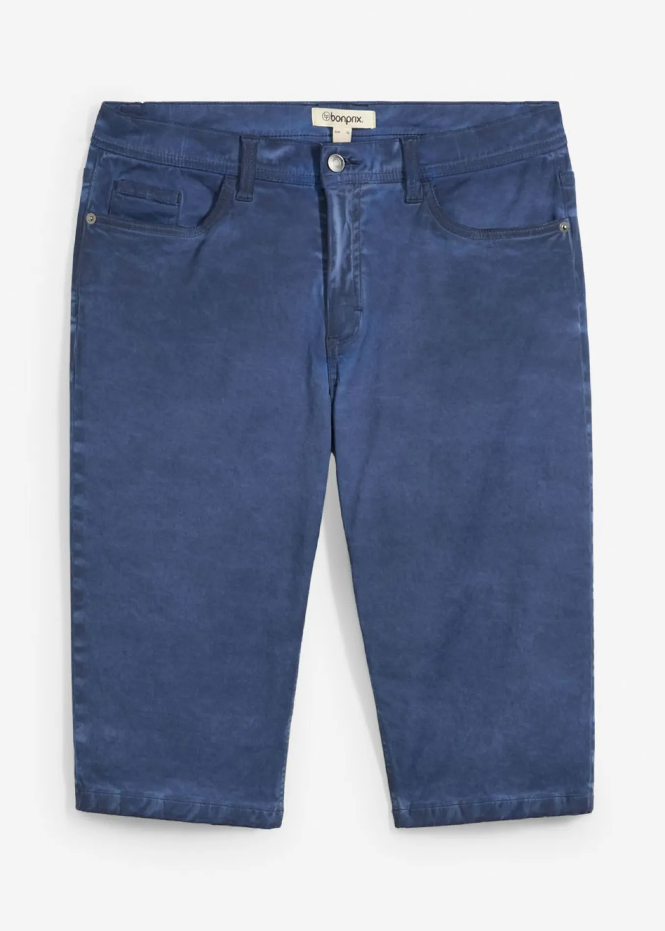 Bermudas largas elásticas con aspecto lavado, regular fit