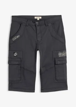 Bermudas largas elásticas, con bolsillos cargo, regular fit