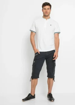 Bermudas largas elásticas, con bolsillos cargo, regular fit