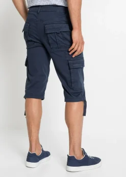 Bermudas largas elásticas, con bolsillos cargo, regular fit