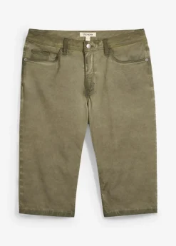 Bermudas largas elásticas con aspecto lavado, regular fit
